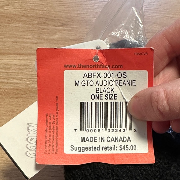 NWT The North Face Black Headphones Audio Beanie Winter Hat Womens - Picture 2 of 3